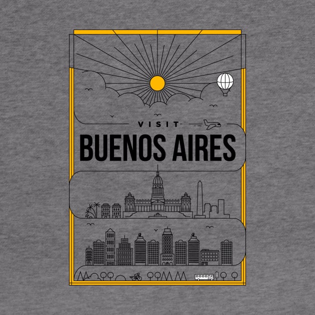 Buenos Aires Minimal Lineal Poster by kursatunsal